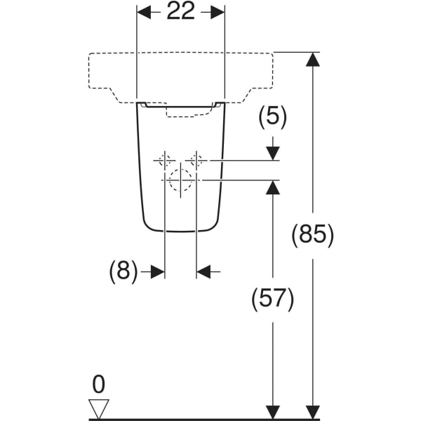 Keramag Geberit Smyle Half Pedestal For Handrinse Basins