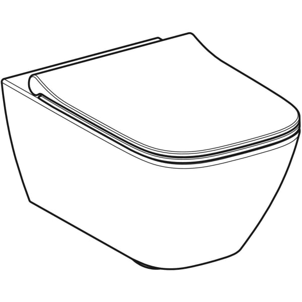 Keramag Geberit Smyle Set Of Wall-hung WC Square Washdown Shrouded Rimfree With WC Seat Sandwich Shape