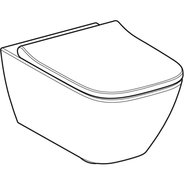 Keramag Geberit Smyle Set Of Wall-hung WC Square Washdown Shrouded Rimfree With WC Seat Overlapping Lid