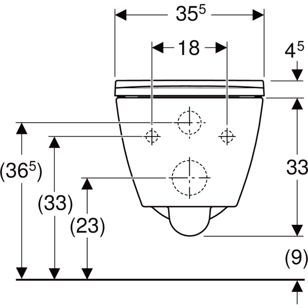 Keramag Geberit Smyle Set Of Wall-hung WC Square Washdown Shrouded Rimfree With WC Seat Overlapping Lid