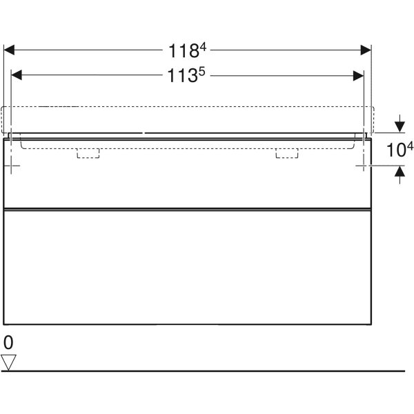 Keramag Geberit Smyle Square Cabinet For Double Washbasin With Two Drawers
