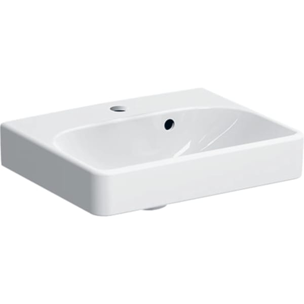 keramag Geberit Smyle Square handrinse basin with asymmetrical overflow