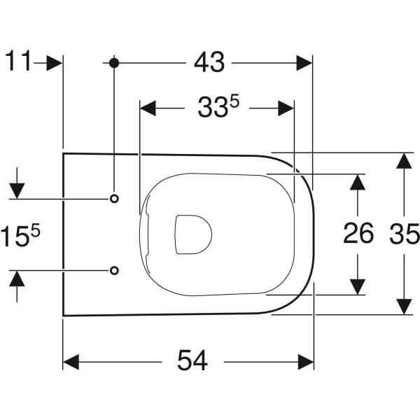 Keramag Geberit Smyle Wall-hung WC Square Washdown Shrouded Rimfree