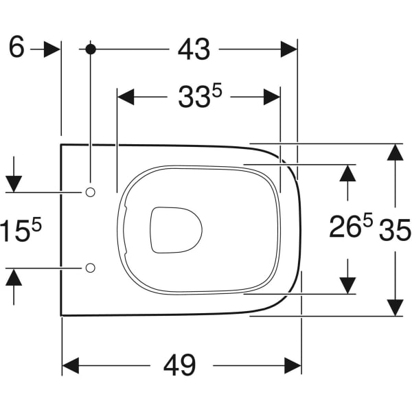 Keramag Geberit Smyle Wall-hung WC Square Washdown Small Projection Shrouded Rimfree