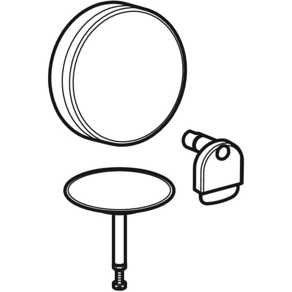 Keramag Geberit Split Ready-to-fit Set D52 For Bathtub Drain With Turn Handle And Inlet