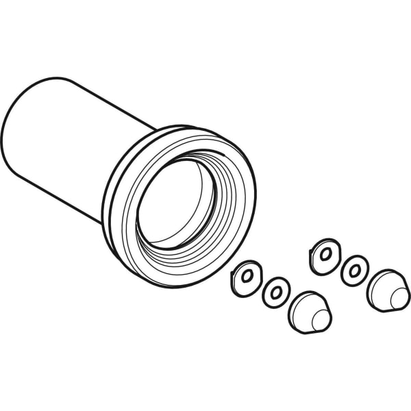 Keramag Geberit Straight Connector With Sleeve And Cover Caps