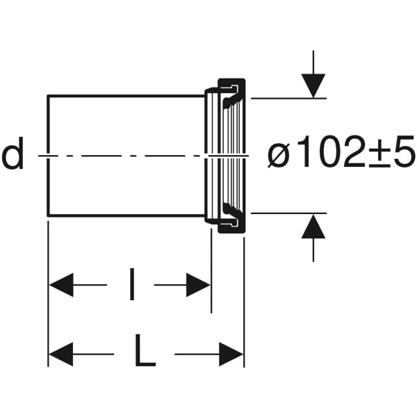 Keramag Geberit Straight Connector With Sleeve And Cover Caps