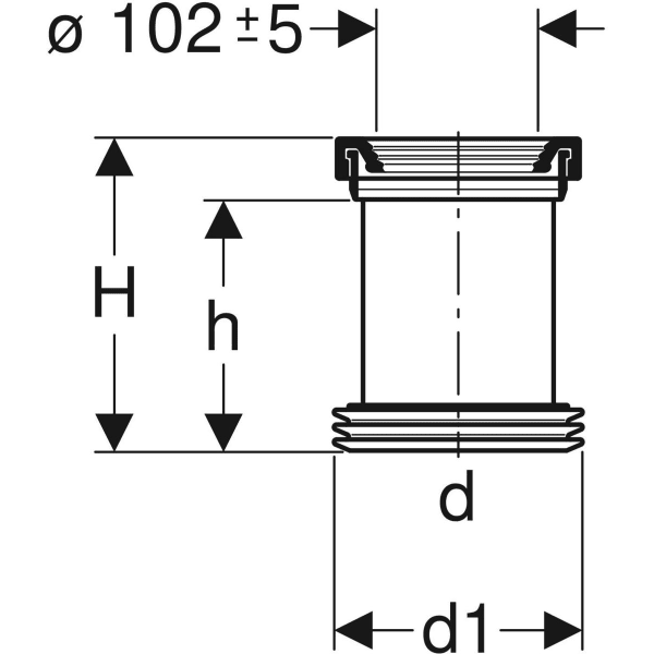 Keramag Geberit Straight Connector With Sleeve And Lip Seals
