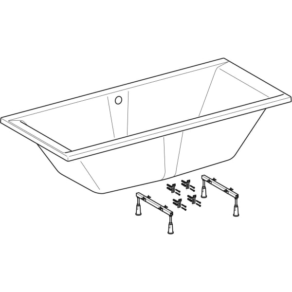 Keramag Geberit Supero Rectangular Bathtub Duo With Feet