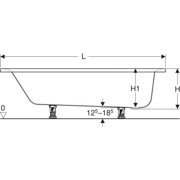 Keramag Geberit Supero Rectangular Bathtub With Feet