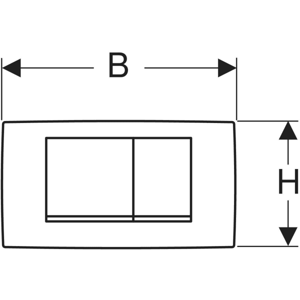 Keramag Geberit Twinline30 Actuator Plate Square Dual Flush