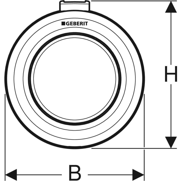 Keramag Geberit Type 01 Remote Flush Actuation Round Pneumatic Single Flush For Sigma Concealed Cistern 8 Cm Exposed Actuator