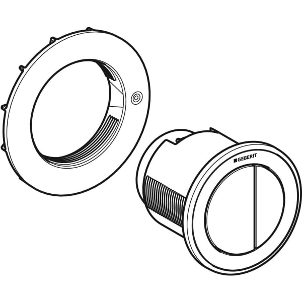 Keramag Geberit Type 10 Remote Flush Actuation Round Pneumatic Dual Flush Furniture Actuator