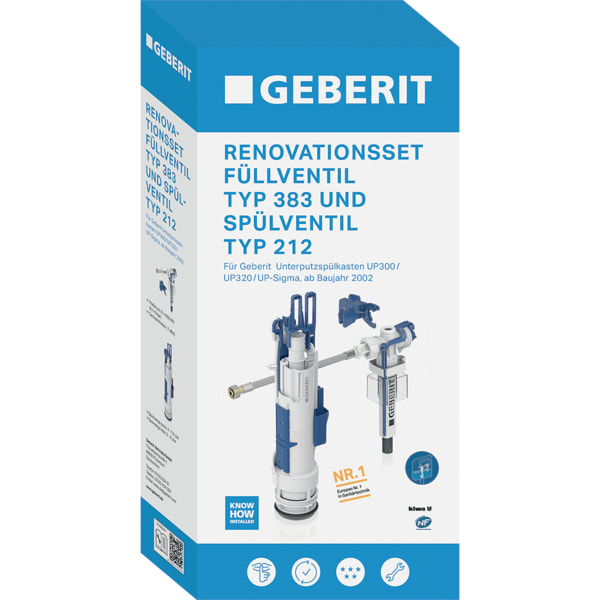 Keramag Geberit Type 212-383 Renovation Set For 300 / 320 / Sigma Concealed Cistern