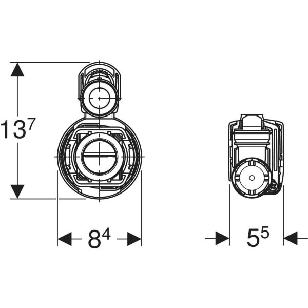 Keramag Geberit Type 290-323 Mechanism Dual Flush Bottom Water Supply Connection 3/8" Nipple Made Of Brass