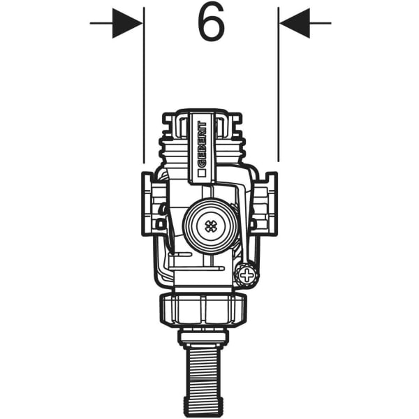 Keramag Geberit Type 383 Fill Valve Lateral Water Supply Connection 3/8" Nipple Made Of Brass