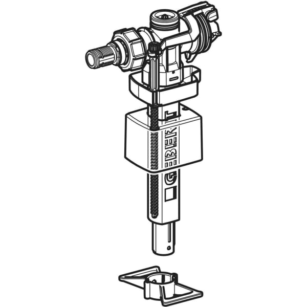 Keramag Geberit Type 383 Fill Valve Lateral Water Supply Connection 3/8" Short Nipple Made Of Brass