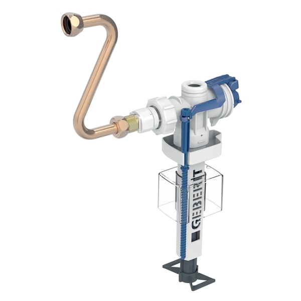 keramag Geberit Type 383 fill valve lateral water supply connection 3/8" nipple made of brass with copper pipe