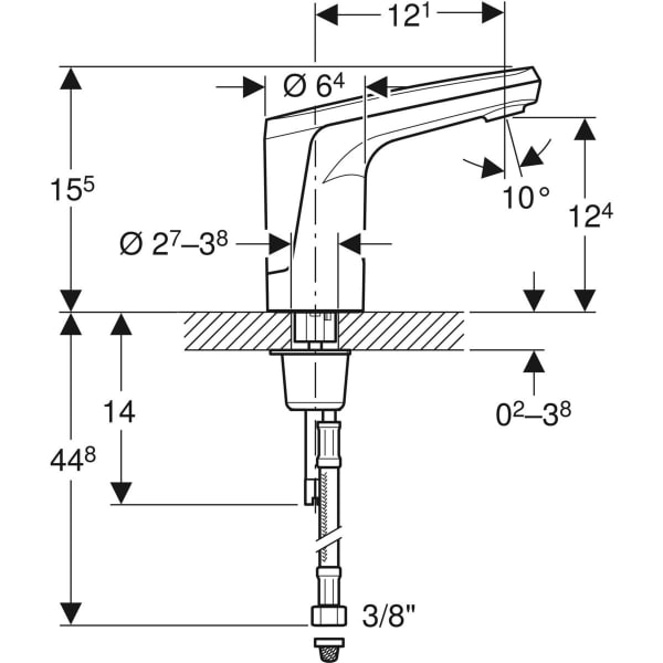Keramag Geberit Type 80 Washbasin Tap Battery Operation