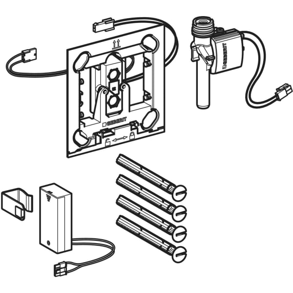 Keramag Geberit Urinal Flush Control With Electronic Flush Actuation Battery Operation For Type 40 Cover Plate