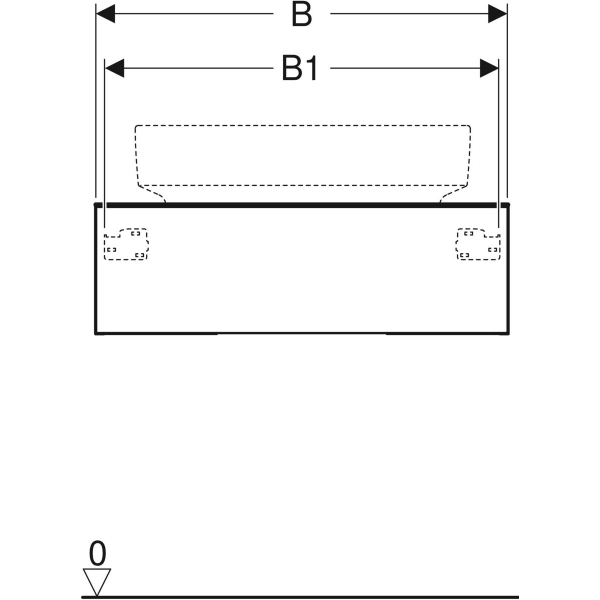 Keramag Geberit VariForm Cabinet For Lay-on Washbasin With One Drawer Shelf Surface And Trap