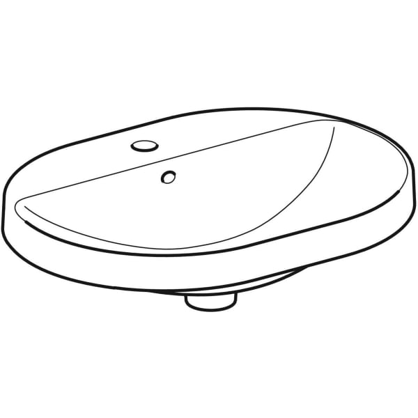 Keramag Geberit VariForm Countertop Washbasin Elliptic With Tap Hole Bench