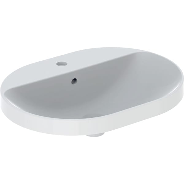 keramag Geberit VariForm countertop washbasin elliptic with tap hole bench