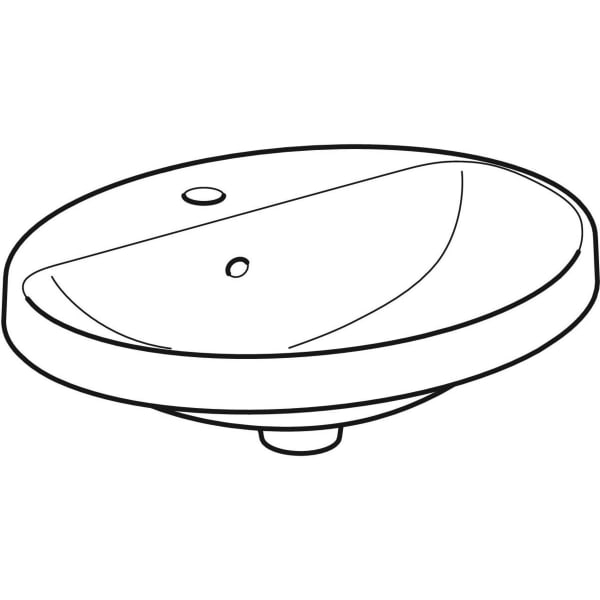 Keramag Geberit VariForm Countertop Washbasin Oval With Tap Hole Bench