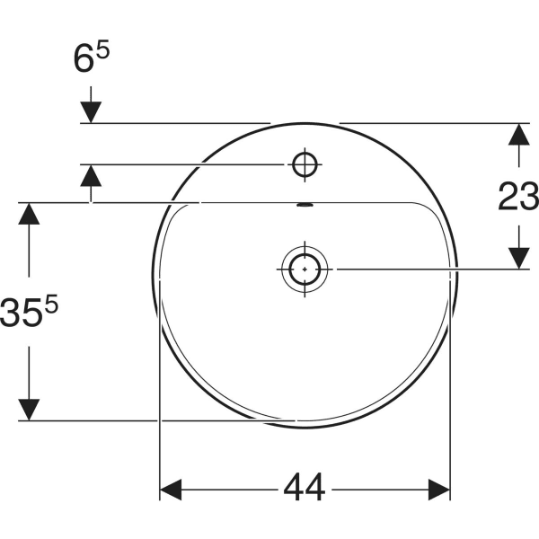 Keramag Geberit VariForm Countertop Washbasin Round With Tap Hole Bench