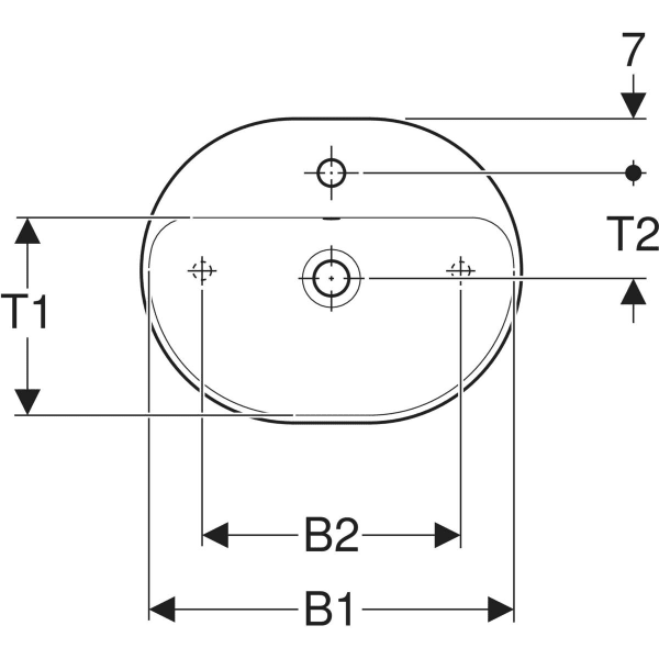 Keramag Geberit VariForm Lay-on Washbasin Elliptic With Tap Hole Bench