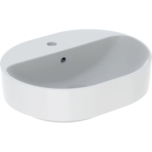 keramag Geberit VariForm lay-on washbasin elliptic with tap hole bench