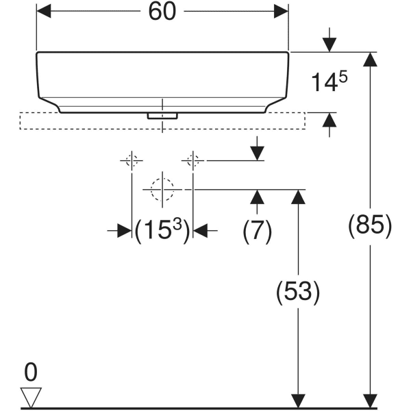 Keramag Geberit VariForm Lay-on Washbasin Oval With Tap Hole Bench