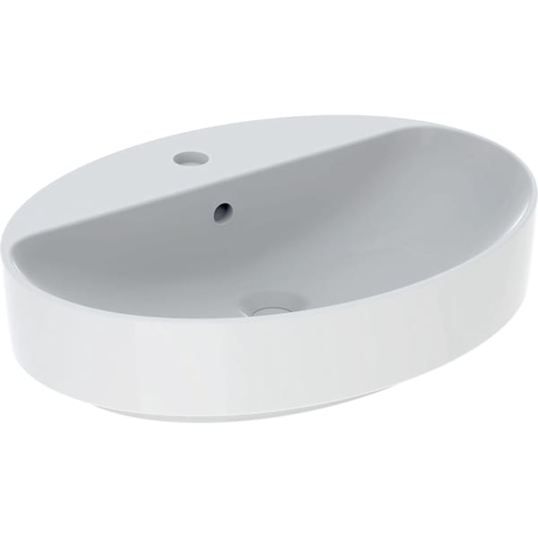 keramag Geberit VariForm lay-on washbasin oval with tap hole bench