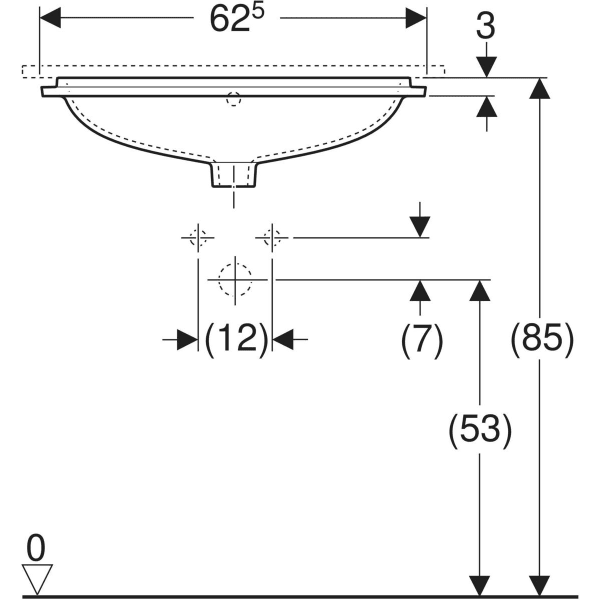 Keramag Geberit VariForm Under-countertop Washbasin Elliptic