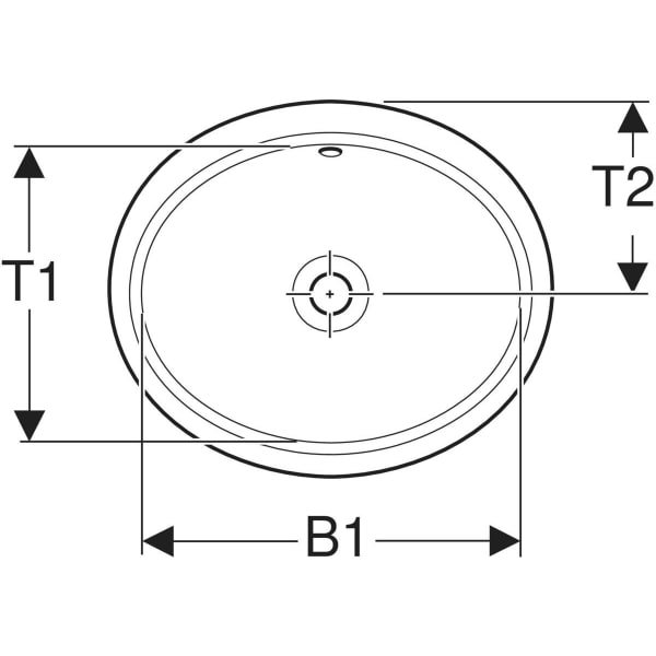 Keramag Geberit VariForm Under-countertop Washbasin Oval