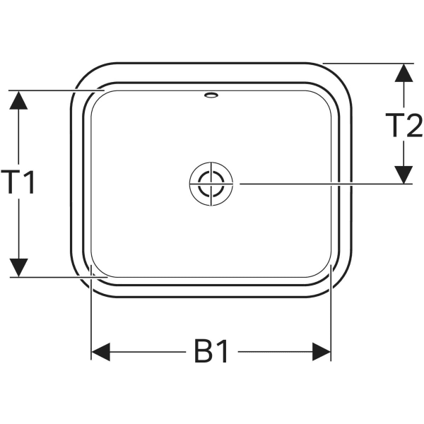 Keramag Geberit VariForm Under-countertop Washbasin Rectangular