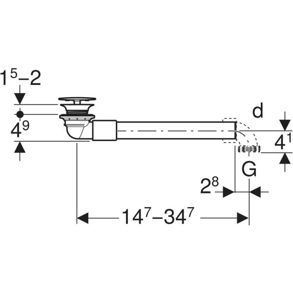 Keramag Geberit Waste Outlet Space-saving Model Slim Design With Free Outlet And Valve Cover