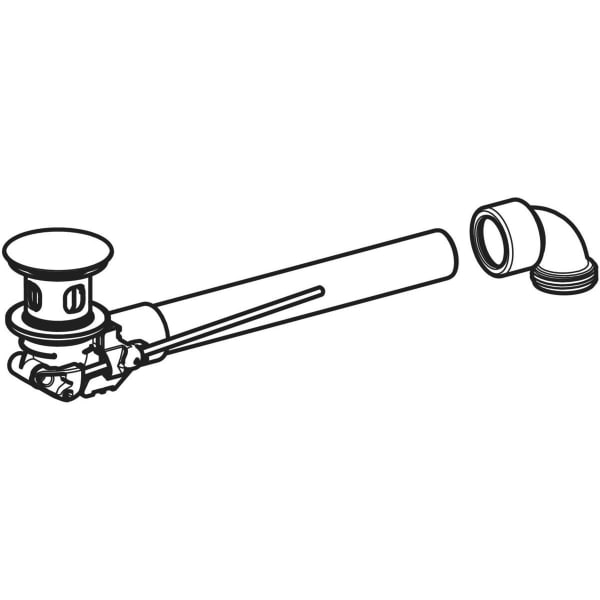 Keramag Geberit Waste Outlet Space-saving Model Slim Design With External Waste Plug With Lever Actuation