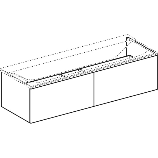 Keramag Geberit Xeno² Cabinet For Washbasin Made Of Solid Surface Material With Two Drawers