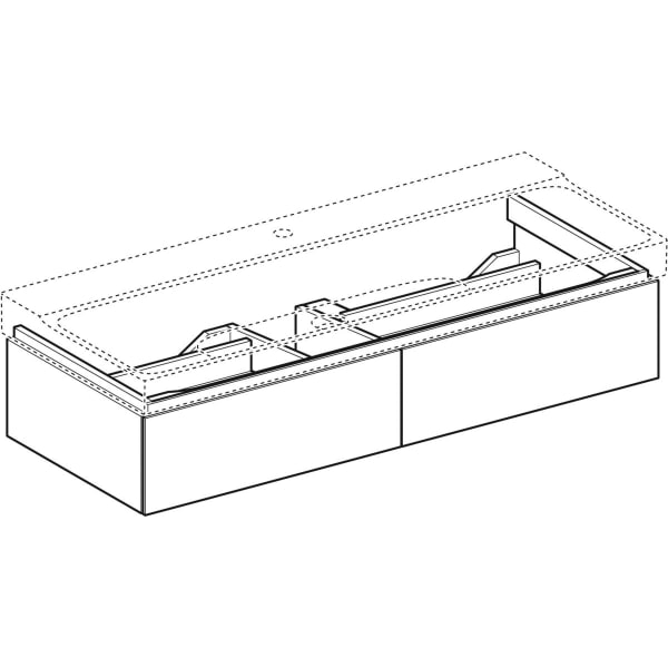 Keramag Geberit Xeno² Cabinet For Washbasin With Width From 120 Cm With Two Drawers