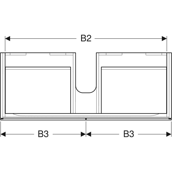 Keramag Geberit Xeno² Cabinet For Washbasin With Width From 120 Cm With Two Drawers