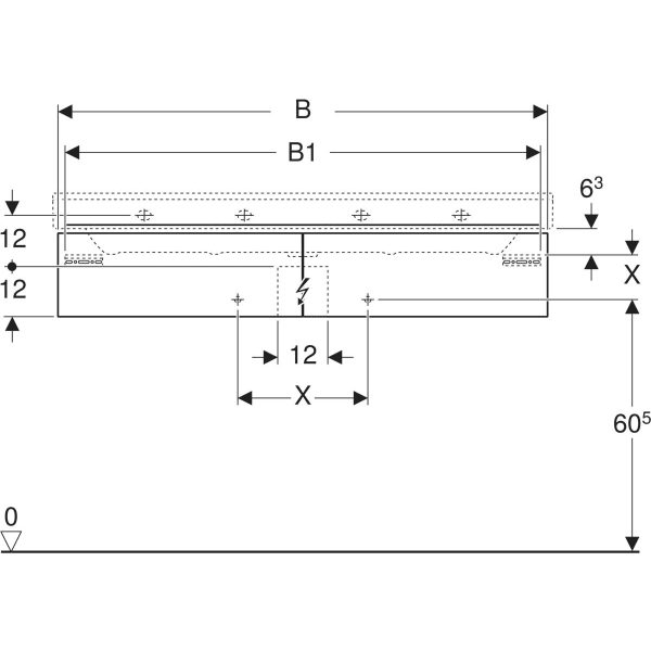 Keramag Geberit Xeno² Cabinet For Washbasin With Width From 120 Cm With Two Drawers