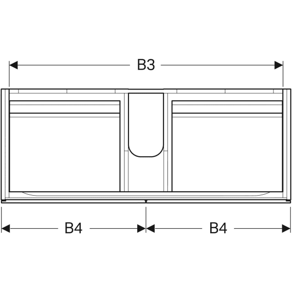 Keramag Geberit Xeno² Cabinet For Washbasin With Width From 120 Cm With Four Drawers