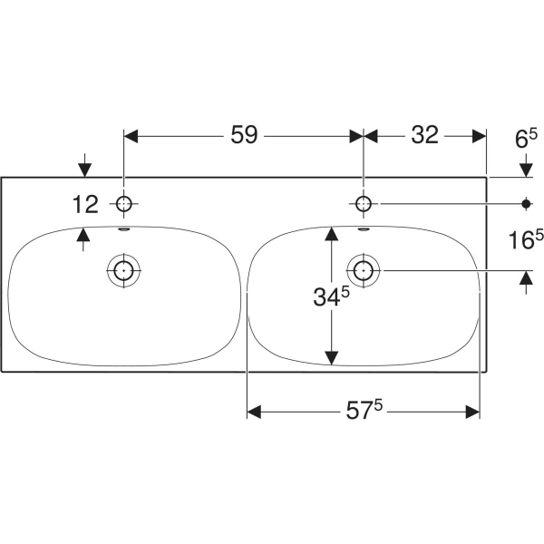 Keramag Geberit Acanto Double Washbasin