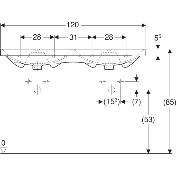 Keramag Geberit Acanto Double Washbasin