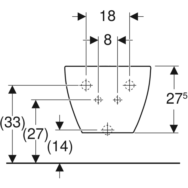 Keramag Geberit Acanto Wall-hung Bidet Shrouded