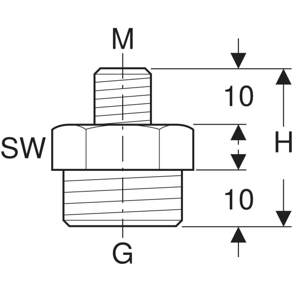 Keramag Geberit Double Nipple M10 / G 1/2"