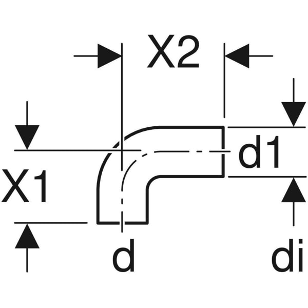 Keramag Geberit HDPE Connection Bend 90° For Sleeve