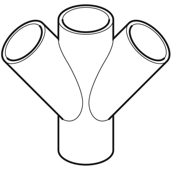 Keramag Geberit HDPE Double Branch Fitting 45°