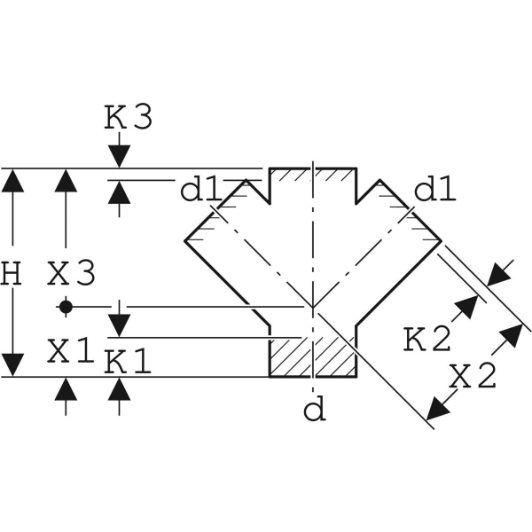 Keramag Geberit HDPE Double Branch Fitting 45°